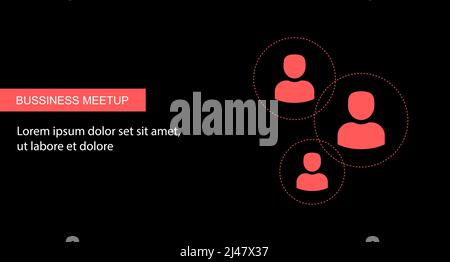 Business Meetup vector template. Mock up for busines conference announcement Stock Vector