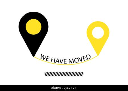 Indicated Place on the Map. We Have Moved Stock Vector