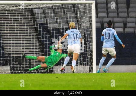 Glasgow, UK. 12th Apr, 2022. Scotland women's football team played a world cup qualifier against Spain at Hampden Park, Glasgow, Scotland, UK Credit: Findlay/Alamy Live News Stock Photo