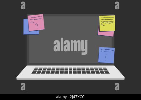 Online planning board in laptop. Tasks to manage business project Stock Vector