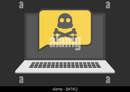 Vector illustration of error. Page error on laptop screen. Flat style design Stock Vector