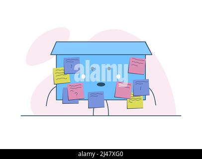 Illustrathion Cartoon Box is Really Busy Stock Vector