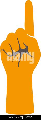 Hand gesticulate symbol, hand showing the number one, vector illustration Stock Vector