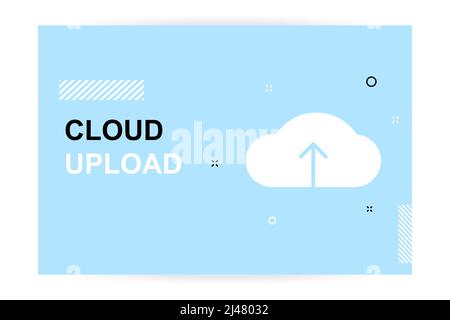 Upload vector banner, cloud storage symbol. Vector illustration for web site or mobile app Stock Vector