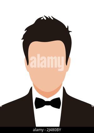 Businessman ID photo, vector illustration Stock Vector