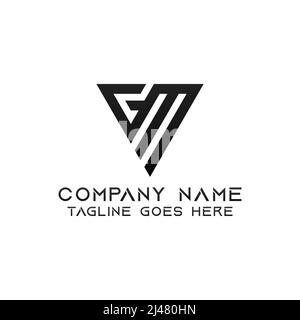 GM Logo monogram with triangle and hexagon modern design template ...
