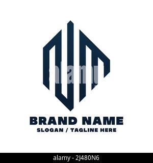 Letter NM logo design template. This logo is very suitable for any kind of business or industry that is engaged in any field. Stock Vector