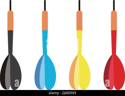 Darts icon on a line, vector illustration Stock Vector