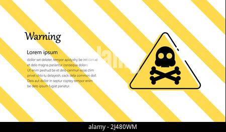 Caution Warning Sign Banner for Web Page Stock Vector