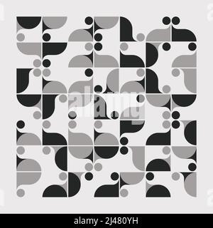 Bauhaus inspired abstract artwork made with vector design elements and bold geometric shapes for poster, cover, art, presentation, prints, fabric, wal Stock Vector