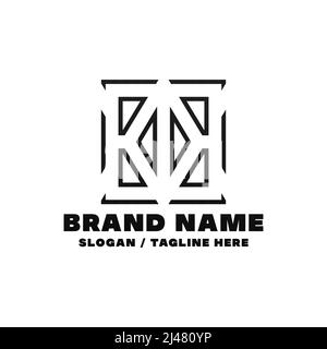 Letter KK logo design template. This logo is very suitable for any kind of business or industry that is engaged in any field. Stock Vector