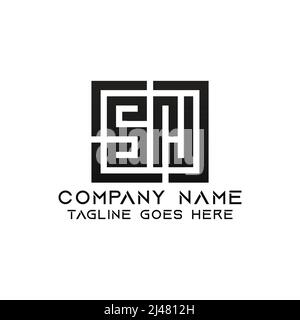 Letter SH logo design template. This logo is very suitable for any kind of business or industry that is engaged in any field. Stock Vector