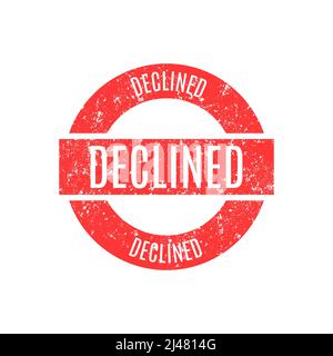 red declined stamp, sign design, isolated on white background Stock ...