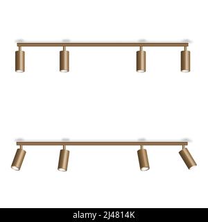 LED stylish ceiling lamp for the living room, 3D vector illustration. Stock Vector