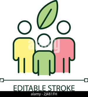 Ecology protecting community RGB color icon Stock Vector