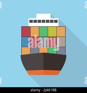 Cargo ship flat icon design vector illustration Stock Vector Image ...