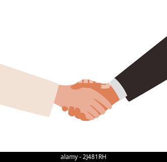 lady and man shaking hands, vector illustration Stock Vector