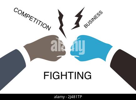 Two fists fighting vector illustration. Conflict sign. Revolution ...