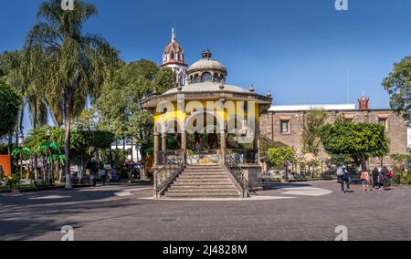 the Hidalgo garden in Downtown San Pedro de Tlaquepaque in the State of Jalisco during the holiday Stock Photo