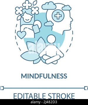 Practice mindfulness turquoise concept icon Stock Vector Image & Art ...