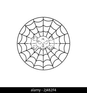 Spider skull logo design template. This logo is very suitable for any kind of business or industry that is engaged in any field. Stock Vector