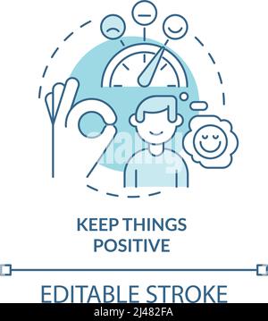Keep things positive turquoise concept icon Stock Vector