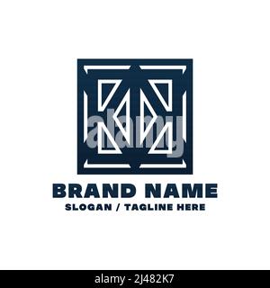 Letter KK logo design template. This logo is very suitable for any kind of business or industry that is engaged in any field. Stock Vector