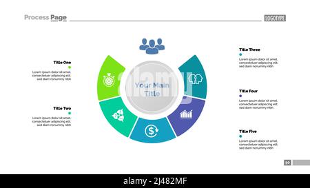 Five steps strategy diagram template. Business data. Graph, chart, design. Creative concept for infographic, report. Can be used for topics like perso Stock Vector