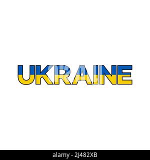 ukraine text flag design vector on white background. Stock Vector