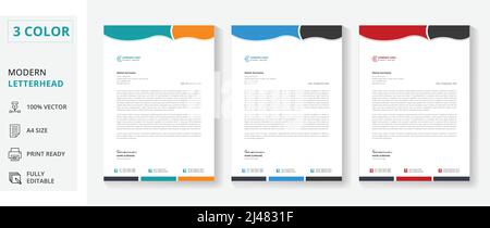 Creative Letterhead design template. Stock Vector