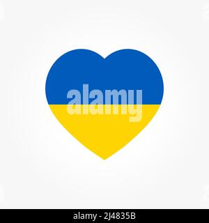 hearts  ukraine flag icon isolated on white background. Stock Vector