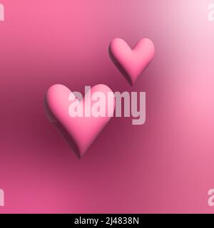 3d pink heart symbol of love, volumetric realistic vector 3d render with glossy icon for festive decoration. Stock Vector