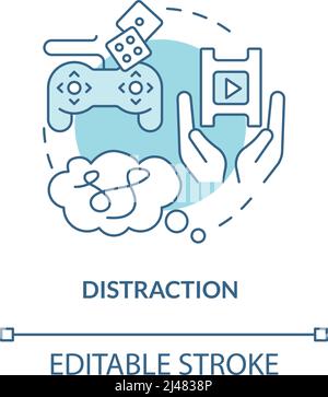 Distraction turquoise concept icon Stock Vector