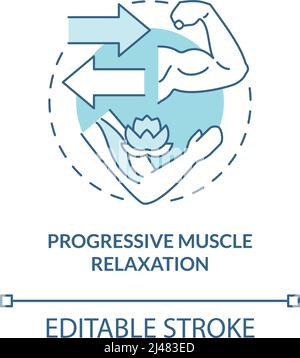 Progressive muscle relaxation turquoise concept icon Stock Vector