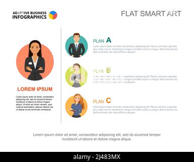 Leadership slide template. Chart, design. Creative concept for infographic, report. Can be used for topics like planning, development, strategy Stock Vector