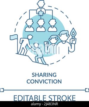 Sharing conviction turquoise concept icon Stock Vector