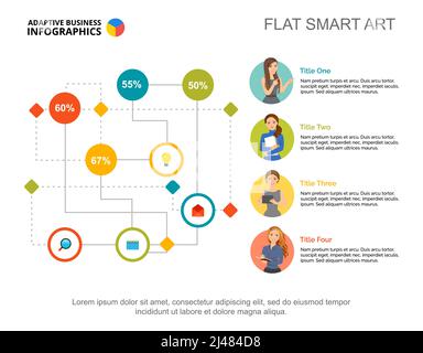 Labyrinth flowchart infographic design. Editable template, process diagram, percentage. Creative concept for presentation, project, report can be used Stock Vector