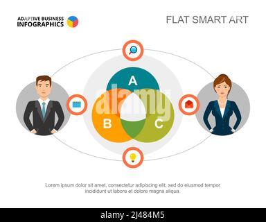 Two business people process chart template for presentation Stock ...