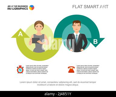 Two ideas process chart template for presentation Stock Vector Image ...