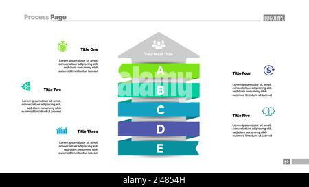 Five steps arrow graph slide template Business data. Chart, diagram, design. Creative concept for infographic, report. Can be used for topics like adv Stock Vector