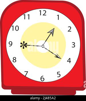 Clock icon in flat style, square timer on white background. Business watch. Vector design element for you project Stock Vector