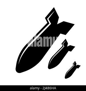 Set of air bombs icons with different sizes. Vector illustration isolated on white background Stock Vector