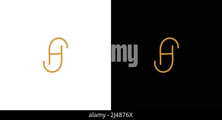 Modern and elegant SH initials logo design 2 Stock Vector