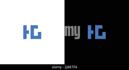 simple and bold HG letter initials logo design Stock Vector
