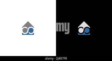 Simple and modern infinity house logo design Stock Vector