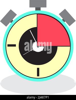 Alarm clock icon. Alarm clock that sounds loudly in the morning to wake up from bed. Illustration of isolated cartoon alarm clock on white background. Stock Vector