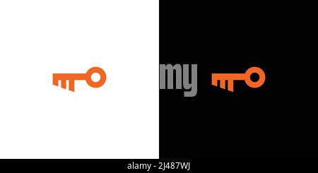 Simple and unique letter M initial key logo design Stock Vector