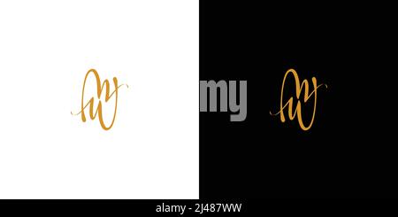 modern and luxury letter MW initials logo design Stock Vector