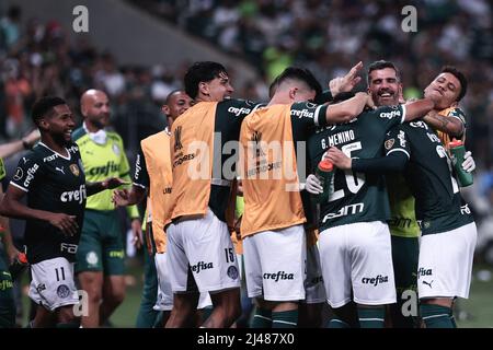 SP - Sao Paulo - 04/03/2022 - PAULISTA 2022 FINAL, PALMEIRAS X SAO PAULO -  Palmeiras player Raphael Veiga celebrates his goal during a match against Sao  Paulo at the Arena Allianz