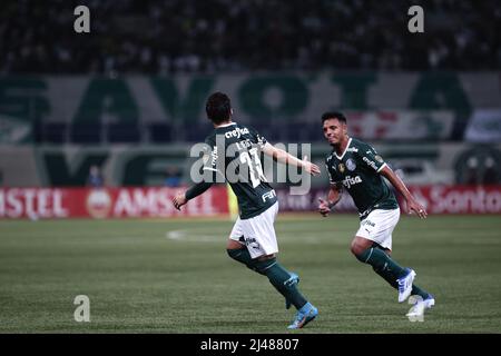 SP - Sao Paulo - 04/03/2022 - PAULISTA 2022 FINAL, PALMEIRAS X SAO PAULO -  Palmeiras player Raphael Veiga celebrates his goal during a match against Sao  Paulo at the Arena Allianz